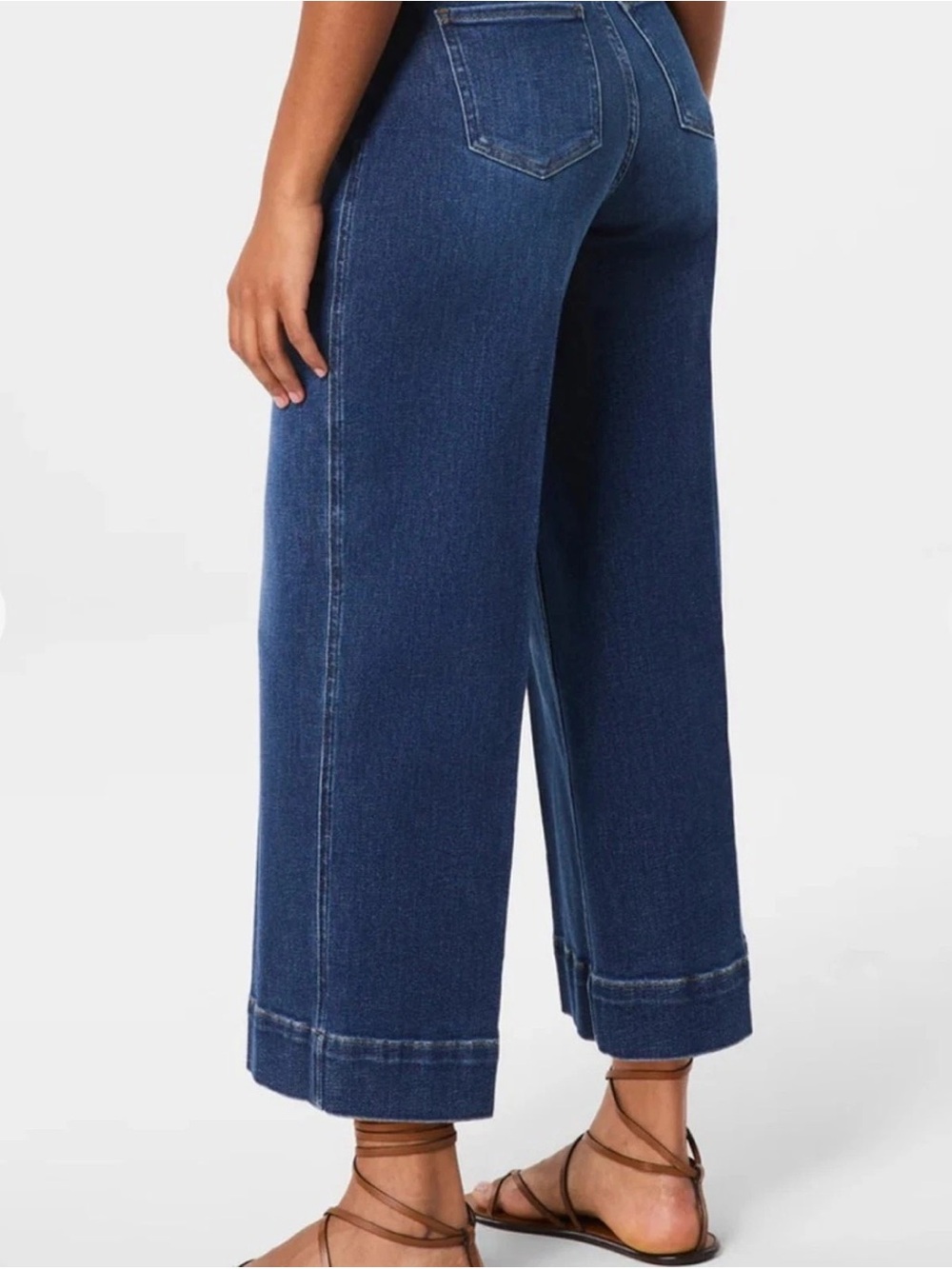SPANX SPANXshape™ EveryWear Cropped Wide Leg Jeans Women's Size M Blue Stretch - Picture 3 of 15